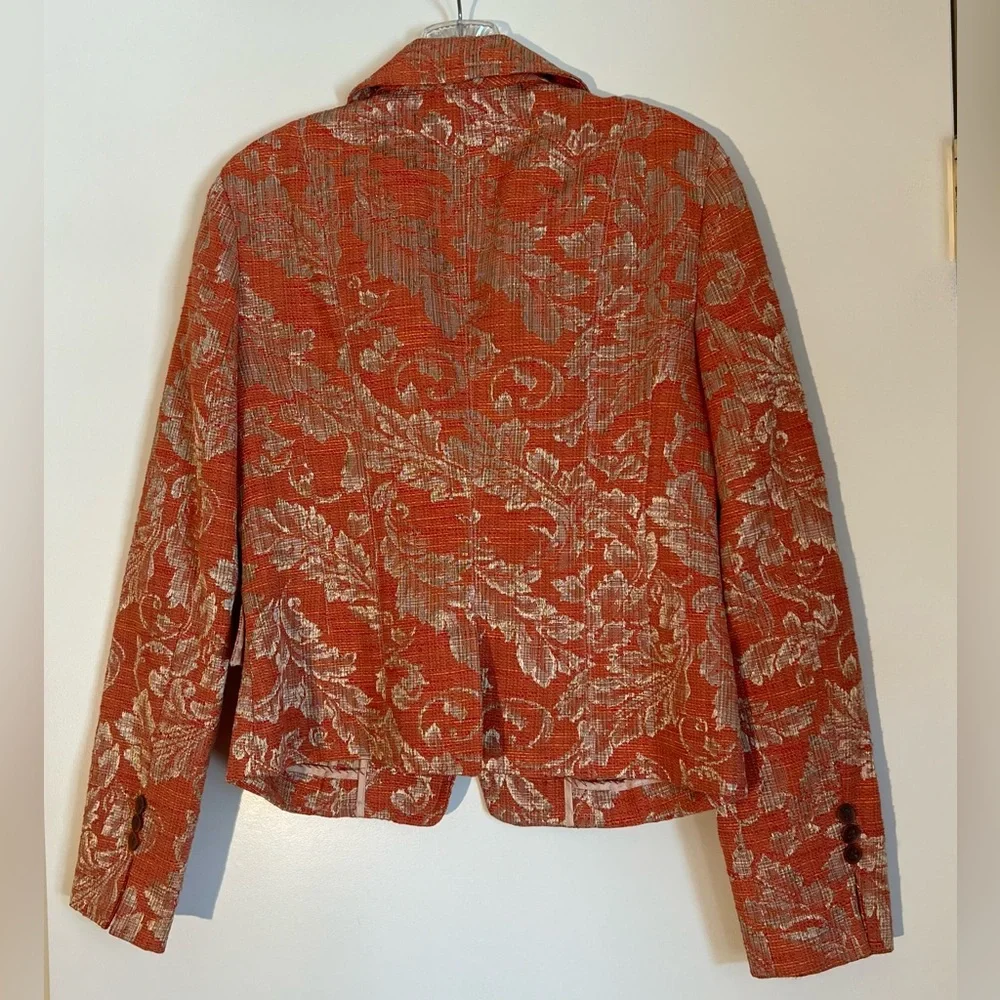Bebe orange and gold floral blazer - Picture 2 of 3